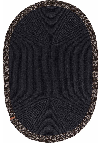 Cesta El Yapımı Pamuklu Siyah Jüt Hasır Dekoratif Kilim 9005