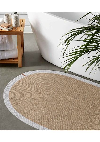 Cesta El Yapımı Pamuklu Natural Gri Jüt Hasır Dekoratif Kilim 9020