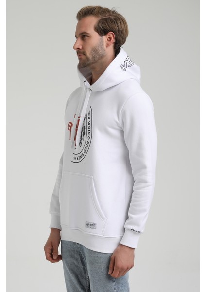 Kapüşonlu Beyaz Slim Fit Sweatshirt 22FWM64030 modelleri