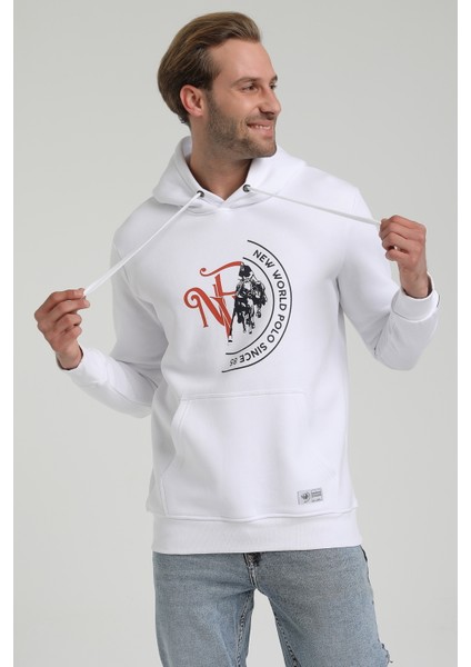 Kapüşonlu Beyaz Slim Fit Sweatshirt 22FWM64030 indirimleri