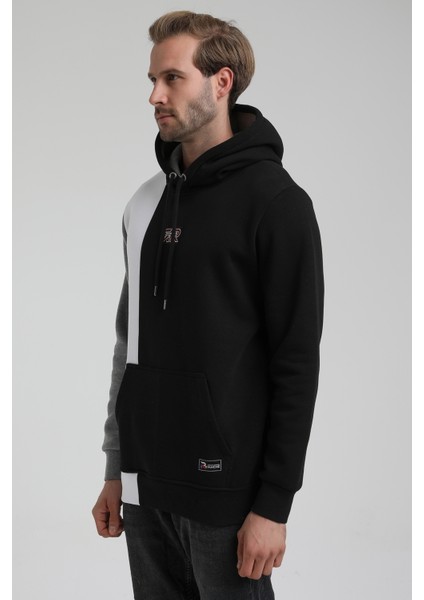 Kapüşonlu Siyah Slim Fit Sweatshirt 22FWM64033 modelleri