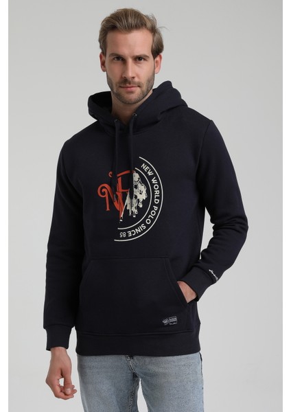 Kapüşonlu Lacivert Slim Fit Sweatshirt 22FWM64030 modelleri