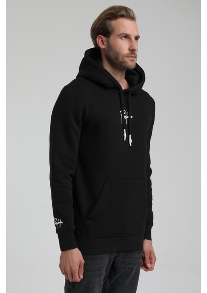 Kapüşonlu Siyah Slim Fit Sweatshirt 22FWM64034 fiyatları