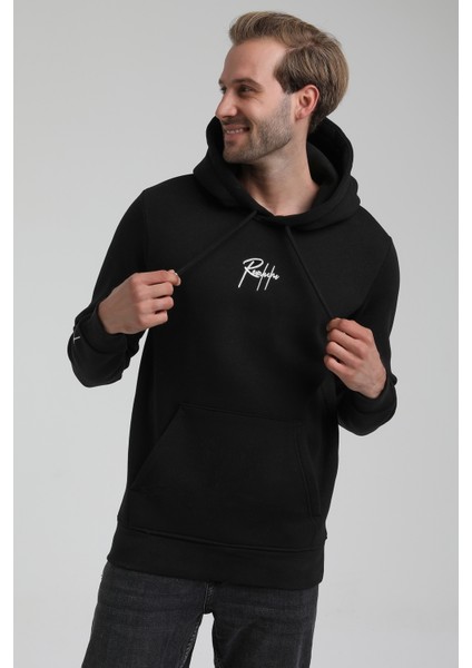 Kapüşonlu Siyah Slim Fit Sweatshirt 22FWM64034 indirimleri