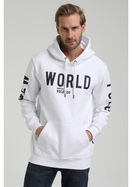 Kapüşonlu Beyaz Slim Fit Sweatshirt 22FWM64035 fiyatları