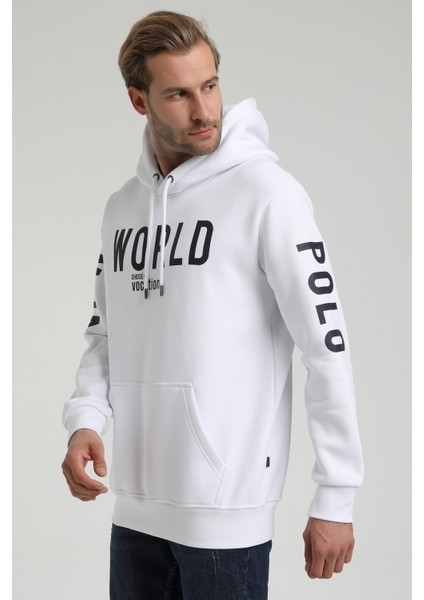 Kapüşonlu Beyaz Slim Fit Sweatshirt 22FWM64035 indirimleri