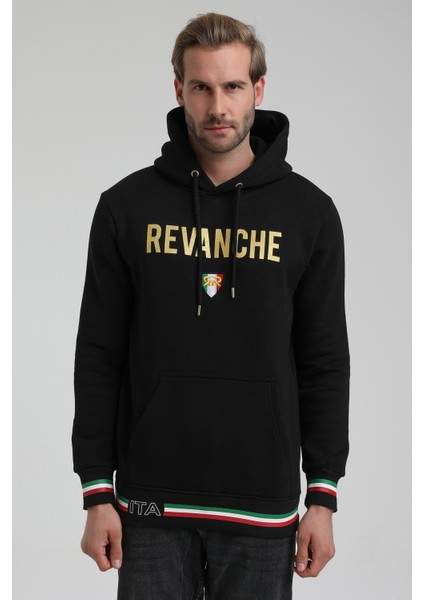 Kapüşonlu Siyah Slim Fit Sweatshirt 22FWM64036