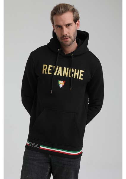 Kapüşonlu Siyah Slim Fit Sweatshirt 22FWM64036 modelleri