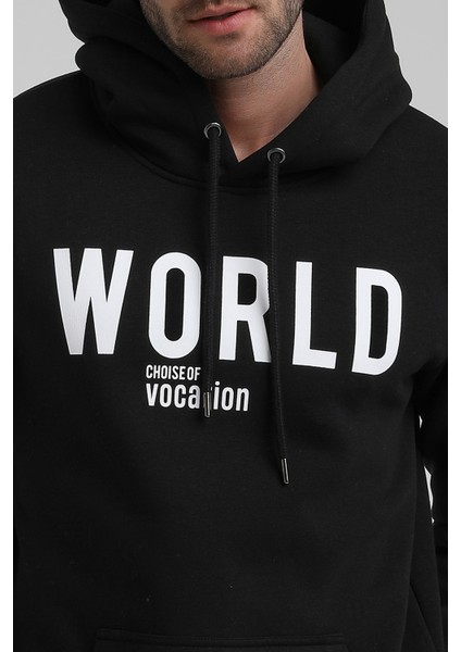 Kapüşonlu Siyah Slim Fit Sweatshirt 22FWM64035 fiyatları