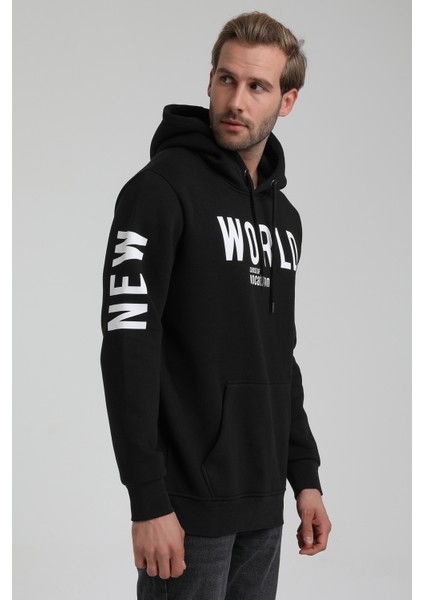 Kapüşonlu Siyah Slim Fit Sweatshirt 22FWM64035 fırsatları