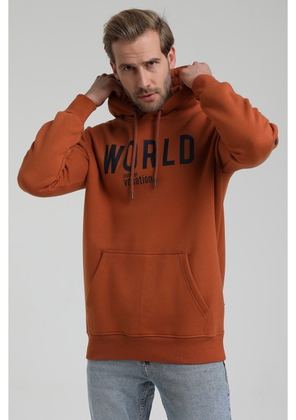 Kapüşonlu Kiremit Slim Fit Sweatshirt 22FWM64035 indirimleri
