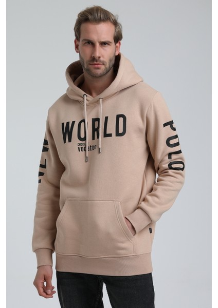Kapüşonlu Bej Slim Fit Sweatshirt 22FWM64035 fiyatları