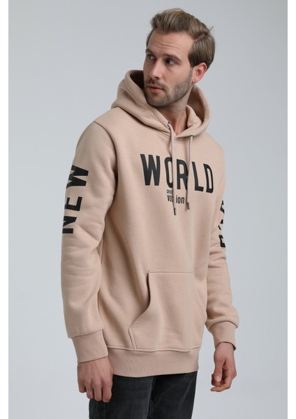 Kapüşonlu Bej Slim Fit Sweatshirt 22FWM64035 modelleri