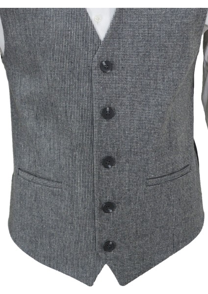 Erkek Yelek V Yaka Gri Desenli 50429 Xl fırsatları
