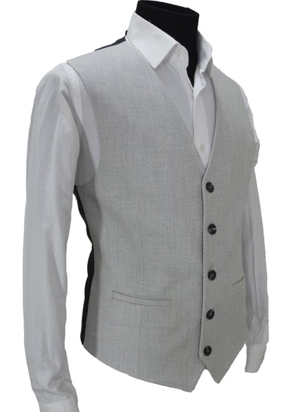 Erkek Yelek V Yaka Açık Gri Balık Sırtı 50434 M fiyatları