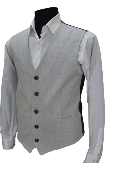 Erkek Yelek V Yaka Açık Gri Balık Sırtı 50434 M modelleri