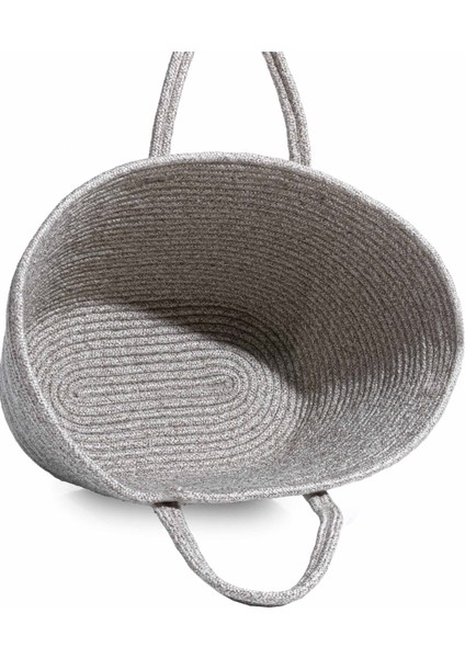 Cesta El Yapımı Pamuklu Gri Hasır Çanta Plaj Gündelik Dekoratif Çanta 26x57cm indirimleri