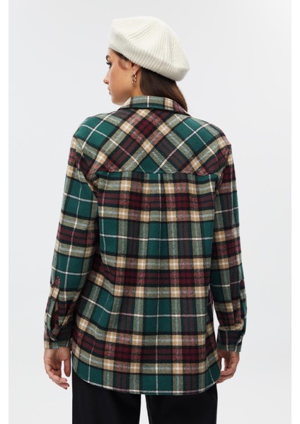 Ekose Tek Cep Kadın Gömlek indirimleri