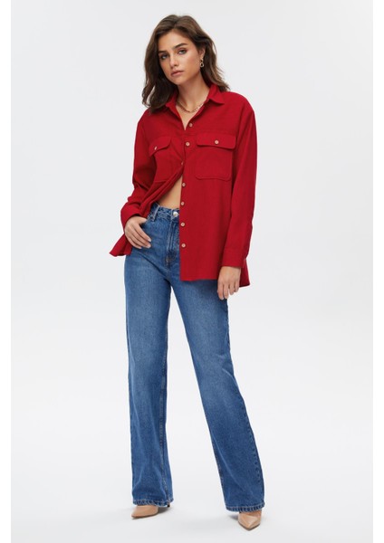 Düğme Detaylı Kadın Gömlek modelleri