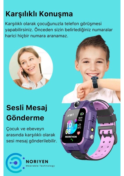 Q19 Sim Kartlı Kameralı Gizli Dinleme Konum Özellikli Aramalı Çocuklar İçin Akıllı Çocuk Takip Saati