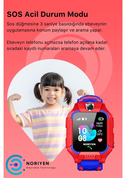 Q19 Sim Kartlı Kameralı Gizli Dinleme Hatlı Sos Gps Erkek Kız Çocuklar İçin Akıllı Çocuk Takip Saati