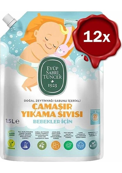 Bebek Çamaşır Deterjanı 1500 ml x 12
