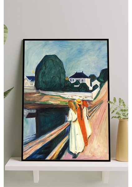 The Girl On The Bridge-Edvard Munch Sanatsal Çerçeveli Tablo