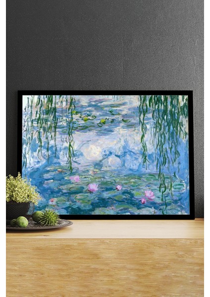 Water Lilies - Nilüfer Claude Monet Sanatsal Çerçeveli Tablo