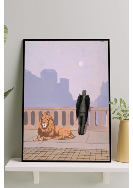 Homesickness - Rene Magritte Sanatsal Çerçeveli Tablo