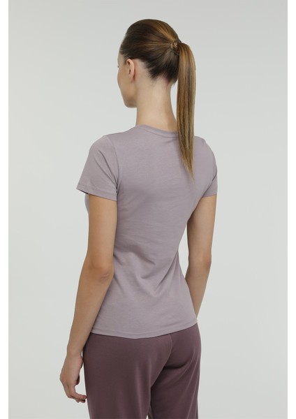 W-CT122 Basıc C Neck T-Sh Pastel Mor Kadın Kısa Kol T-Shirt fiyatları