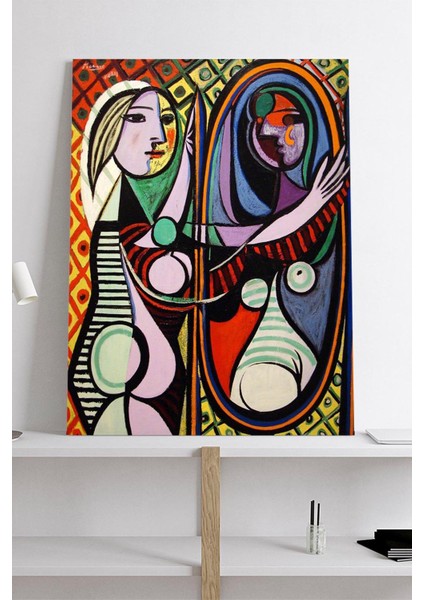 Ayna Karşısındaki Kız - Pablo Picasso Sanatsal Kanvas Tablo