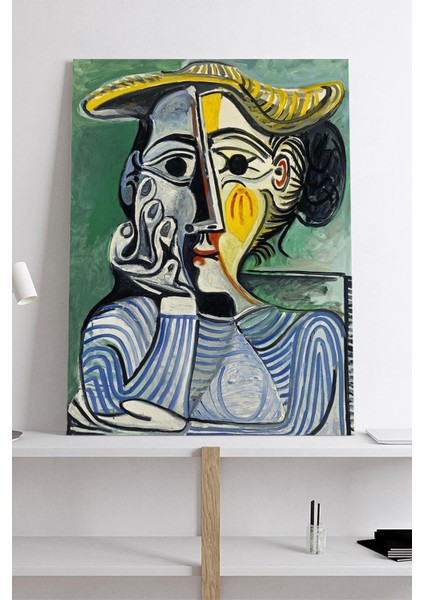 Woman With Yellow Hat - Pablo Picasso Sanatsal Kanvas Tablo