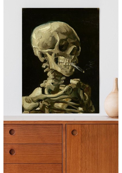 Sigara Içen Kafatası - Van Gogh Sanatsal Poster