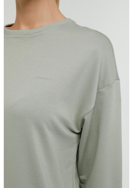 W-SN79 Basıc C Neck Sweat Açık Haki Kadın Sweatshirt fırsatları