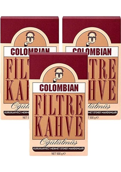 Mehmet Efendi Colombian Filtre Kahve 3 x 500 gr fiyatları