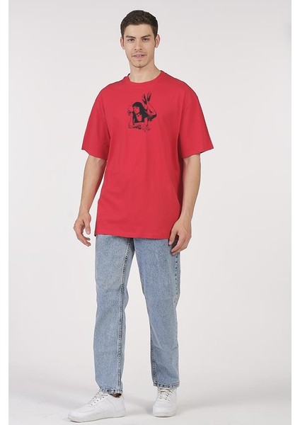 Oversize T-Shirt Mia Stroke Kırmızı fiyatları