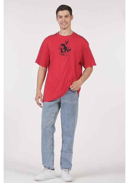 Oversize T-Shirt Mia Stroke Kırmızı modelleri