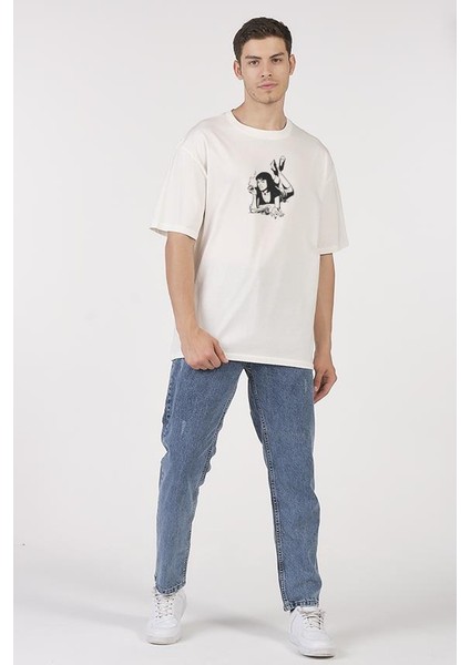 Oversize T-Shirt Mia Stroke Ekru