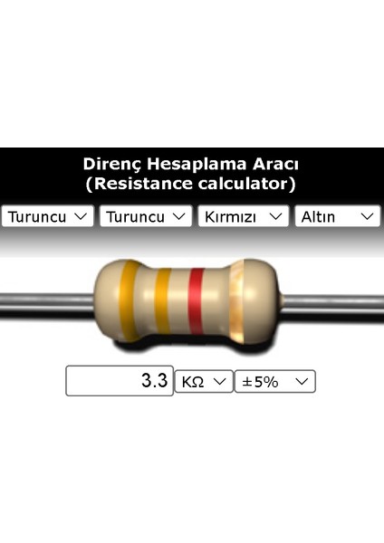 OEM 3.3 Kr (Kiloohm) Direnç 1/4 Watt