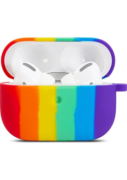 Gökkuşağı Pro Uyumlu Airpods Silikon Koruma Kılıf