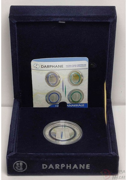 2022 Yılı 1915 Çanakkale Köprüsü Açılışı Polimer " Mavi " Halkalı ve LED Işıklı Darphane Hatıra Gümüş Kadife Kutusunda modelleri