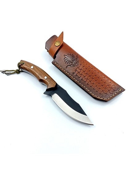 El Yapımı Kök Ceviz Kabzeli Paslanmaz Çelikten Av Bıçağı , Bushcraft Kamp Bıçağı , Erkek Arkadaş Için Kişiselleştirilebilir Hediye