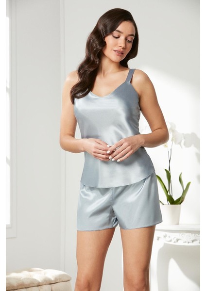 Pıerre Cardın 2480 Kadın 3 Lü Pijama Şort Sabahlık Takım