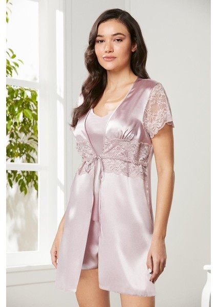 Pıerre Cardın 2480 Kadın 3 Lü Pijama Şort Sabahlık Takım