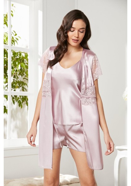 Pıerre Cardın 2480 Kadın 3 Lü Pijama Şort Sabahlık Takım fiyatları