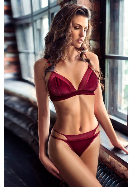 Bliss Velvet Tül Detaylı Kadife Bralet Takım