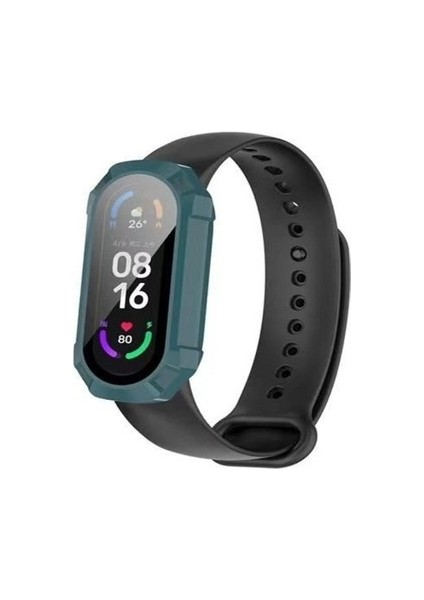 Xiaomi Mi Band 7 Uyumlu Ekran ve Kasa Koruyucu Silikon Kılıf 360 Tam Koruma