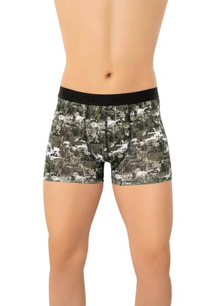 1015 Baskılı Erkek Likralı Boxer