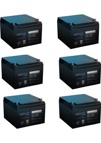 VT26-12 12VOLT 26AMPER Ups Aküsü 6lı Set