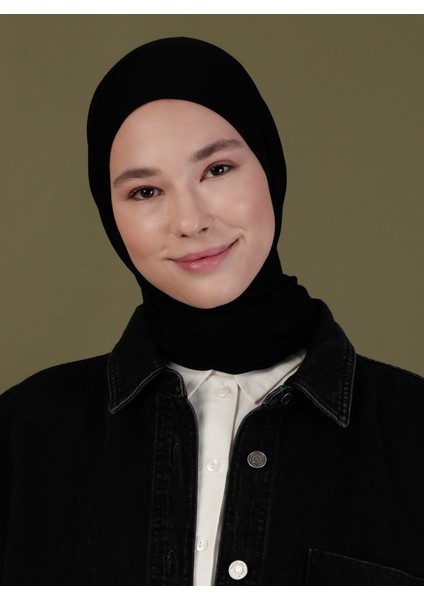 Penye Eşarp Siyah Ecardin